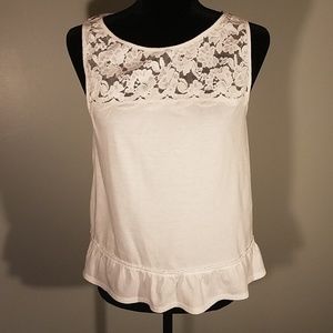 Hollister white lace tank top